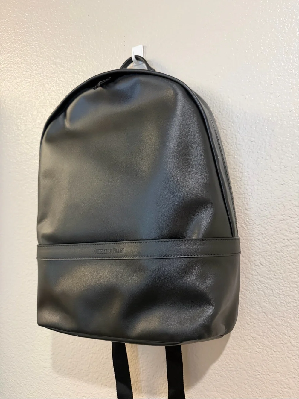 Audemars Piguet Black Smooth Leather-Style Men's Backpack